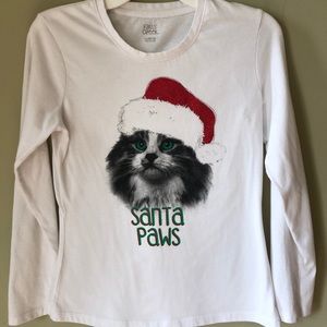 Super cute kitty Christmas T-shirt L 10/12